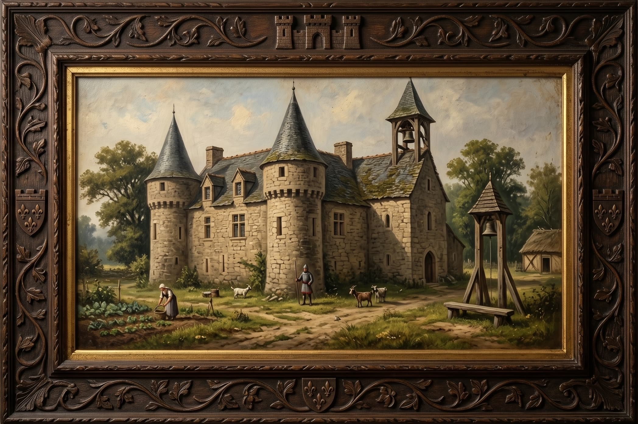 Illustration médiévale évoquant la seigneurie de la Goupillère au XIIe siècle